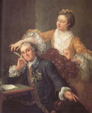 HOGARTH, William David Garrick and his Wife (mk25) Norge oil painting art